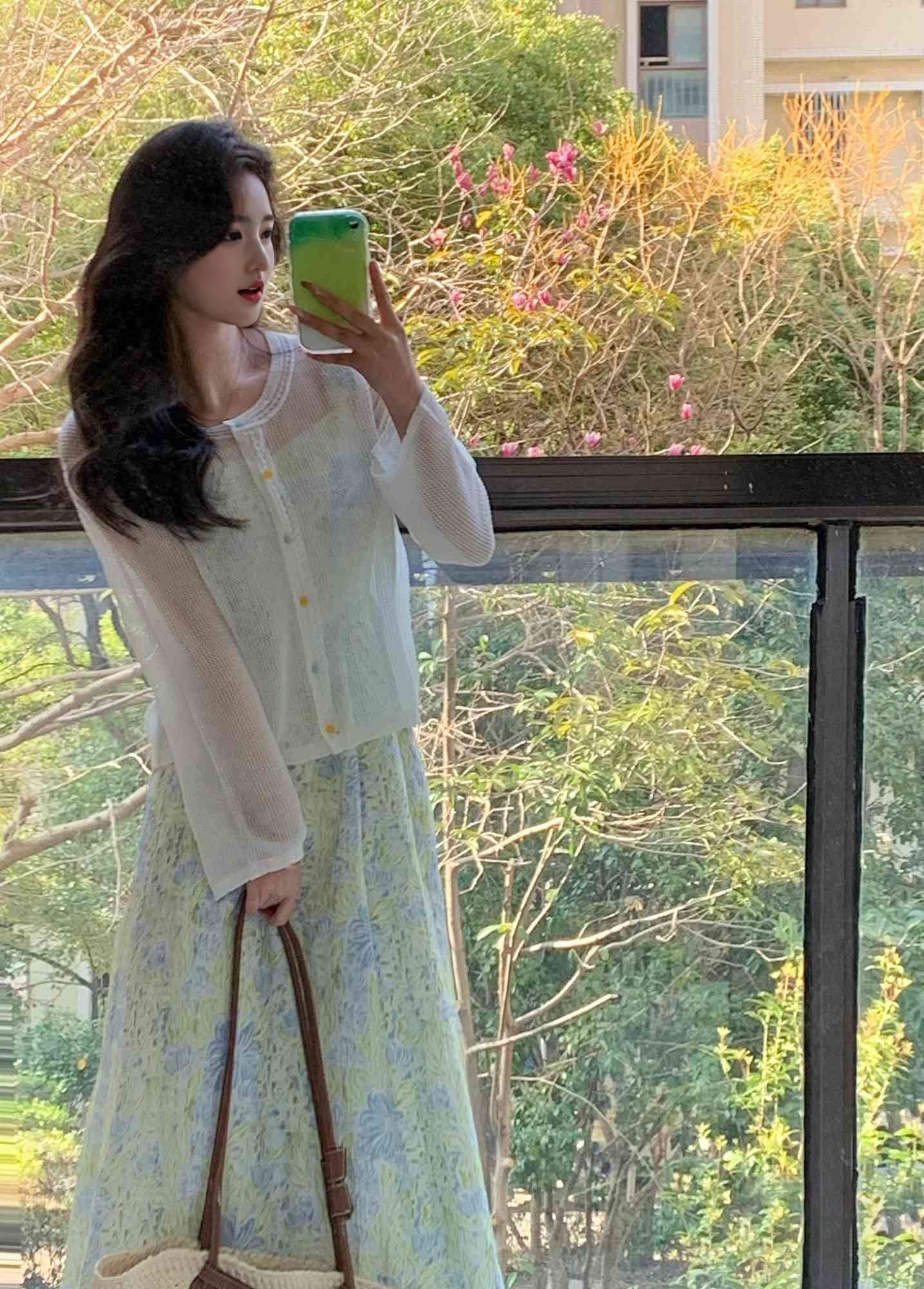 Super beautiful suspender long dress beautiful green floral dress R0627