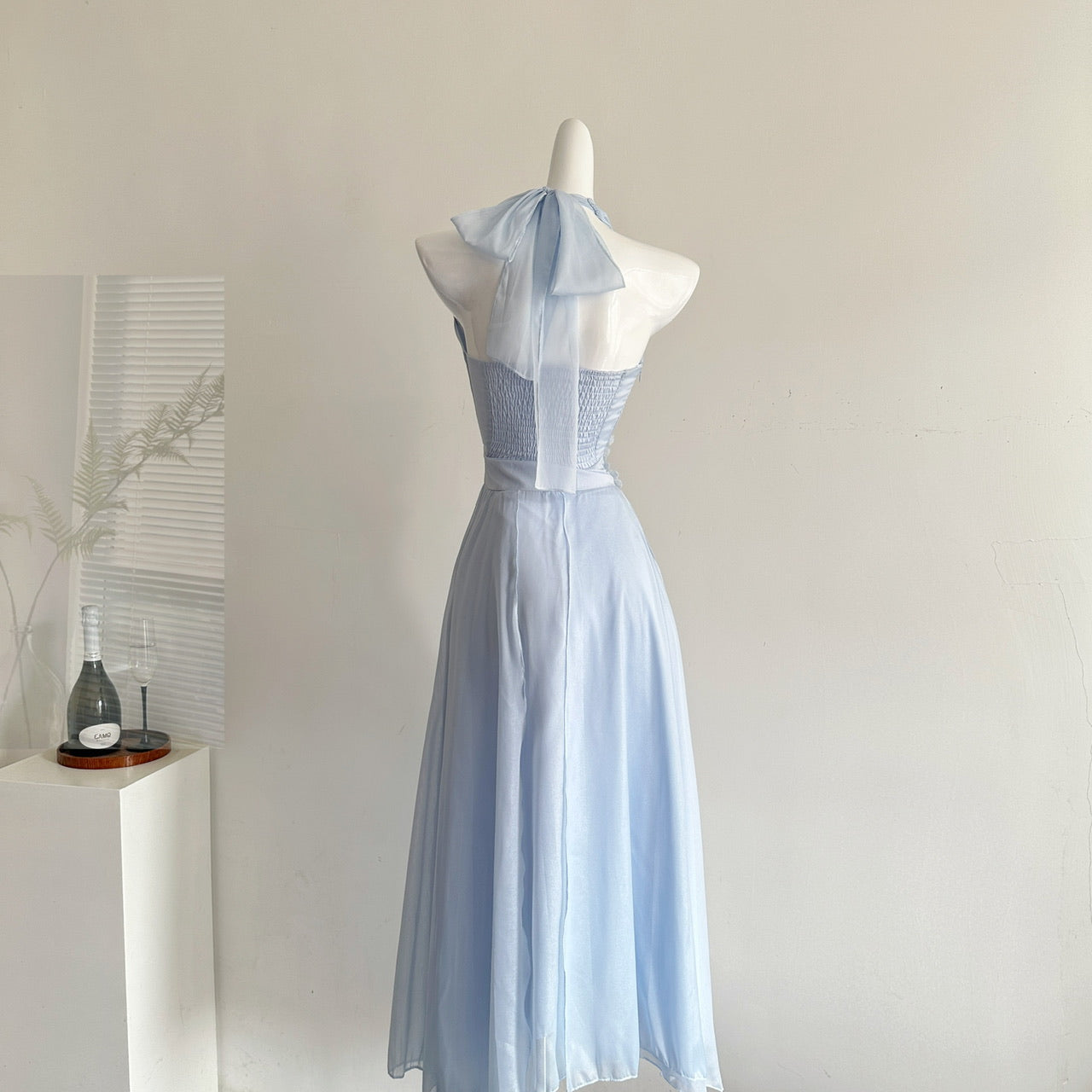 Halter Neck Fairy Flower Multi-Panel Dress Holiday Dress R2064