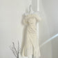 White one-shoulder dress 2025 new style figure-hugging dress R2031