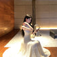 Elegant and decent skirt exquisite lace vest large swing skirt waist dress R0711