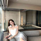 Gentle temperament white suspender dress 2025 new beautiful loose bud short skirt R0777