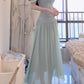 Mint green halter dress with waist and beautiful small skirt R0569