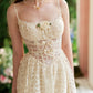 French style little white dress heavy suspenders long fishbone dress summer R5110