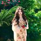 Tea break French floral dress gentle temperament beautiful hip long skirt R0636