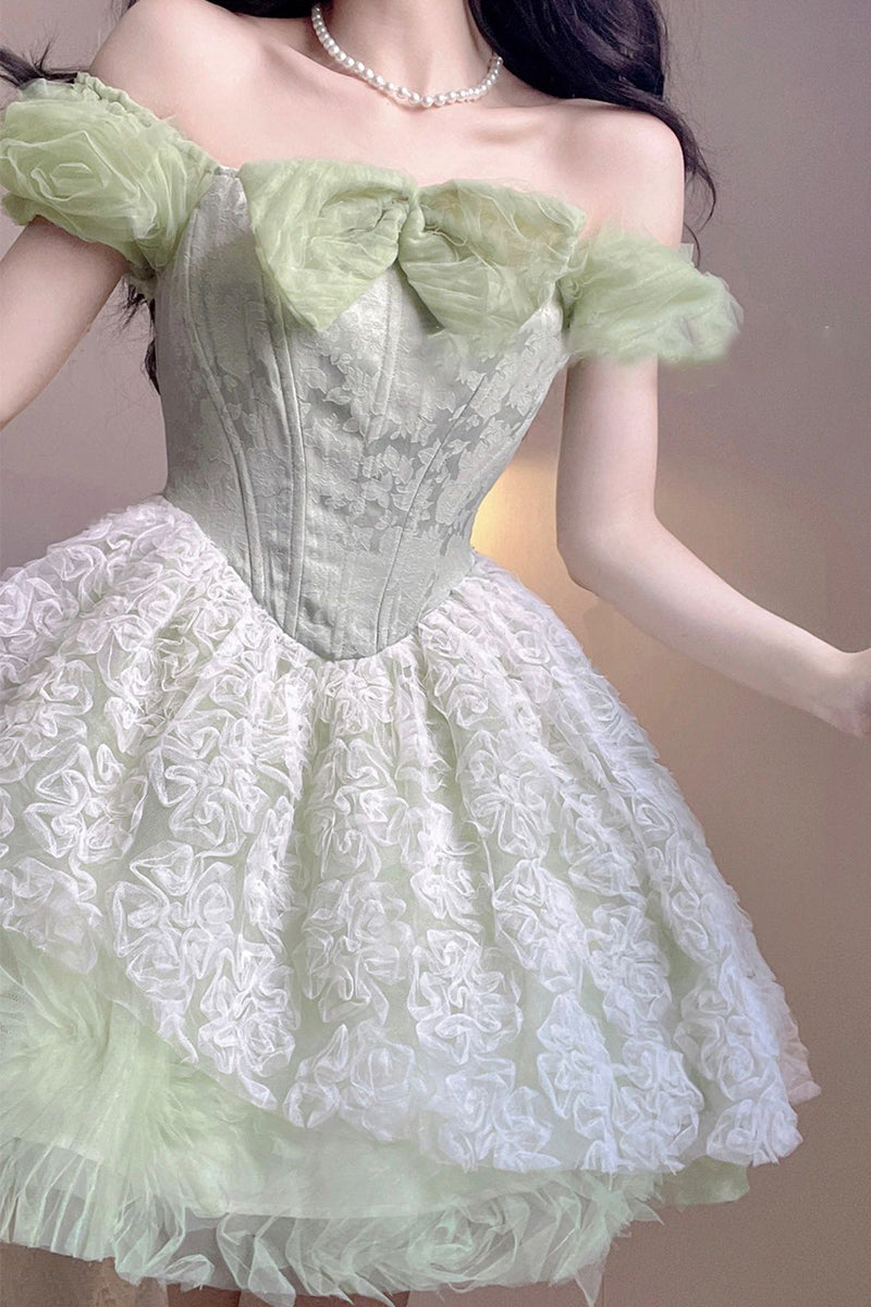 Tea break French first love sweet forest style princess dress small dress R1661