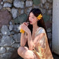 Vacation style outfit sexy hot girl beautiful knitted top floral skirt two-piece skirt R0893