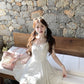 First Love Sweet White Suspender Dress Women's Summer Little White Dress R3827