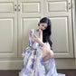 Floral dress new style waist temperament seaside holiday temperament long skirt R0680