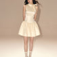 Satin Bow Tie Vest Dress Chanel Style Sleeveless Tutu Skirt R5173