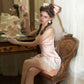 Super sweet pink dress French satin dress short homecoming dress R5138