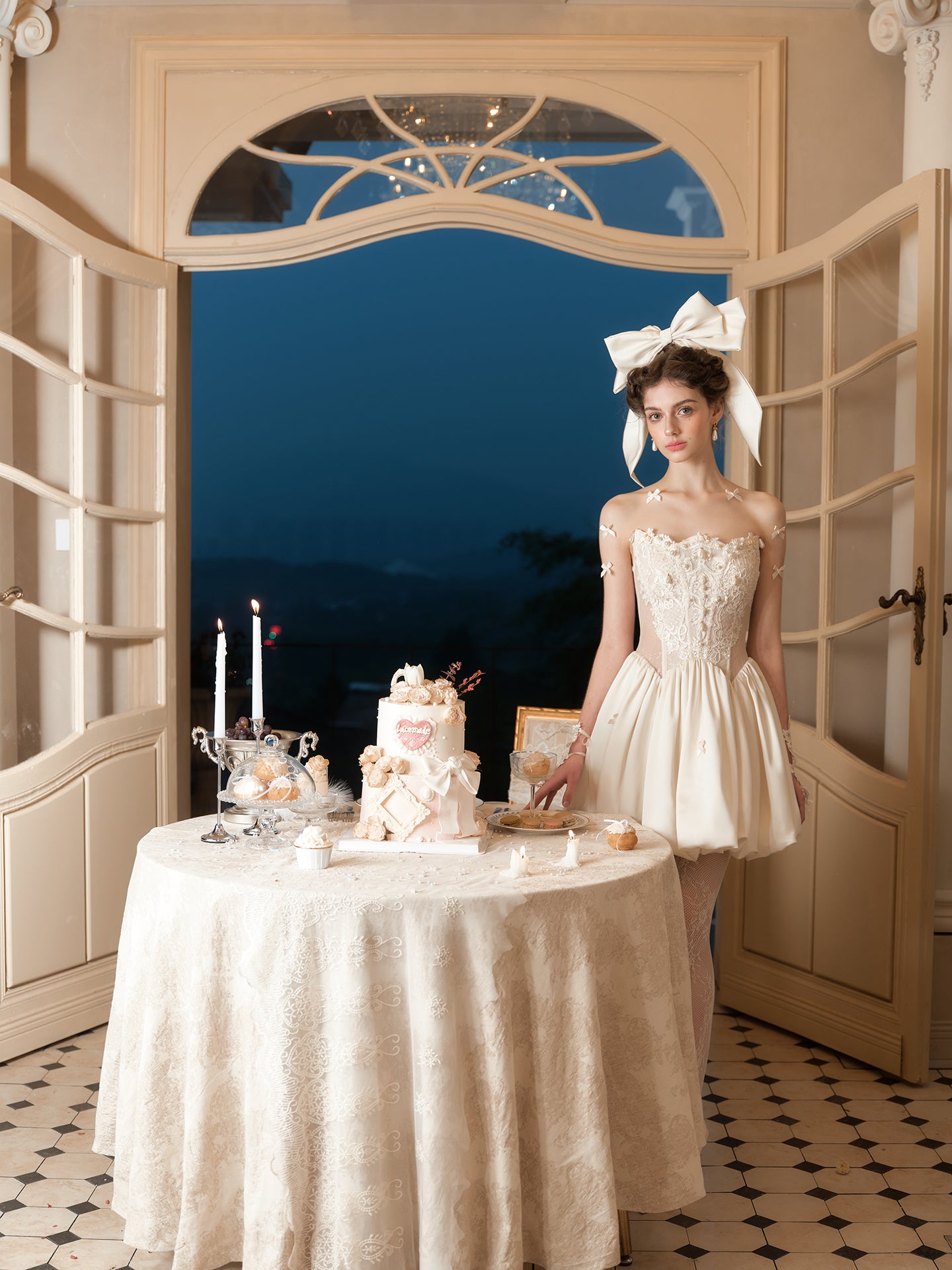 French Princess Dress White Sleeveless Herringbone Dress Homecoming Dress R5162