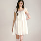 White satin glossy three-dimensional pleated dress cloud collar three-dimensional flower baby dress R5168
