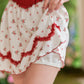 French style age-reducing college petite red short-sleeved top polka dot skirt suit homecoming dress R5142