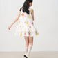 Sleeveless Floral Bow Tie Halter Dress with Ruffled Hem Tutu Skirt R5169
