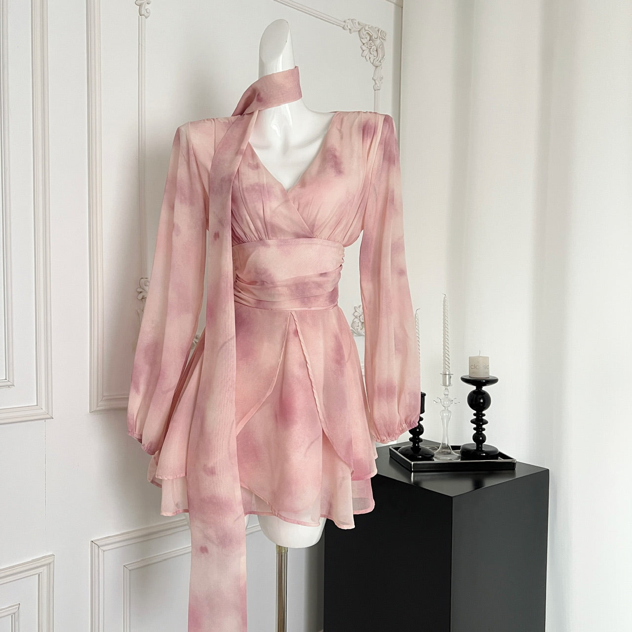 The new style fairy dress of the beautiful lady, gentle style, smudged ribbon dress R1983