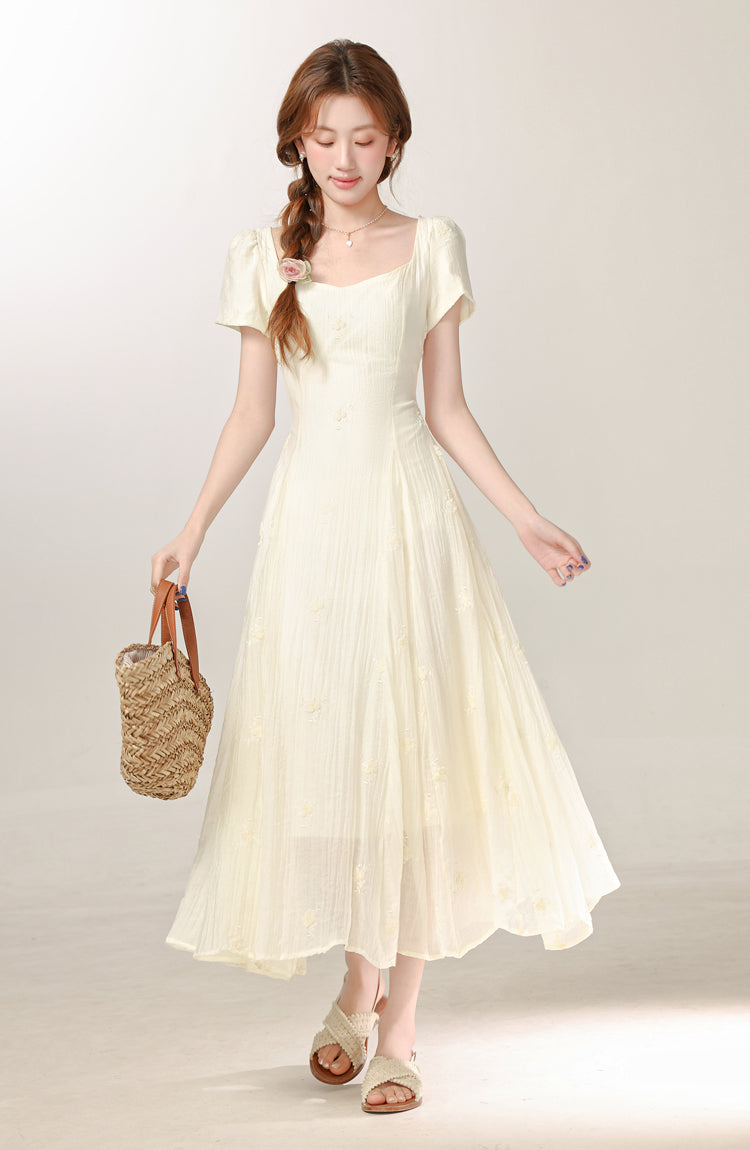 Temperament gentle style apricot dress 2025 new style this year's popular dress R1960