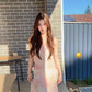Sexy floral suspender dress mesh beautiful waist slim hip fishtail skirt R0513