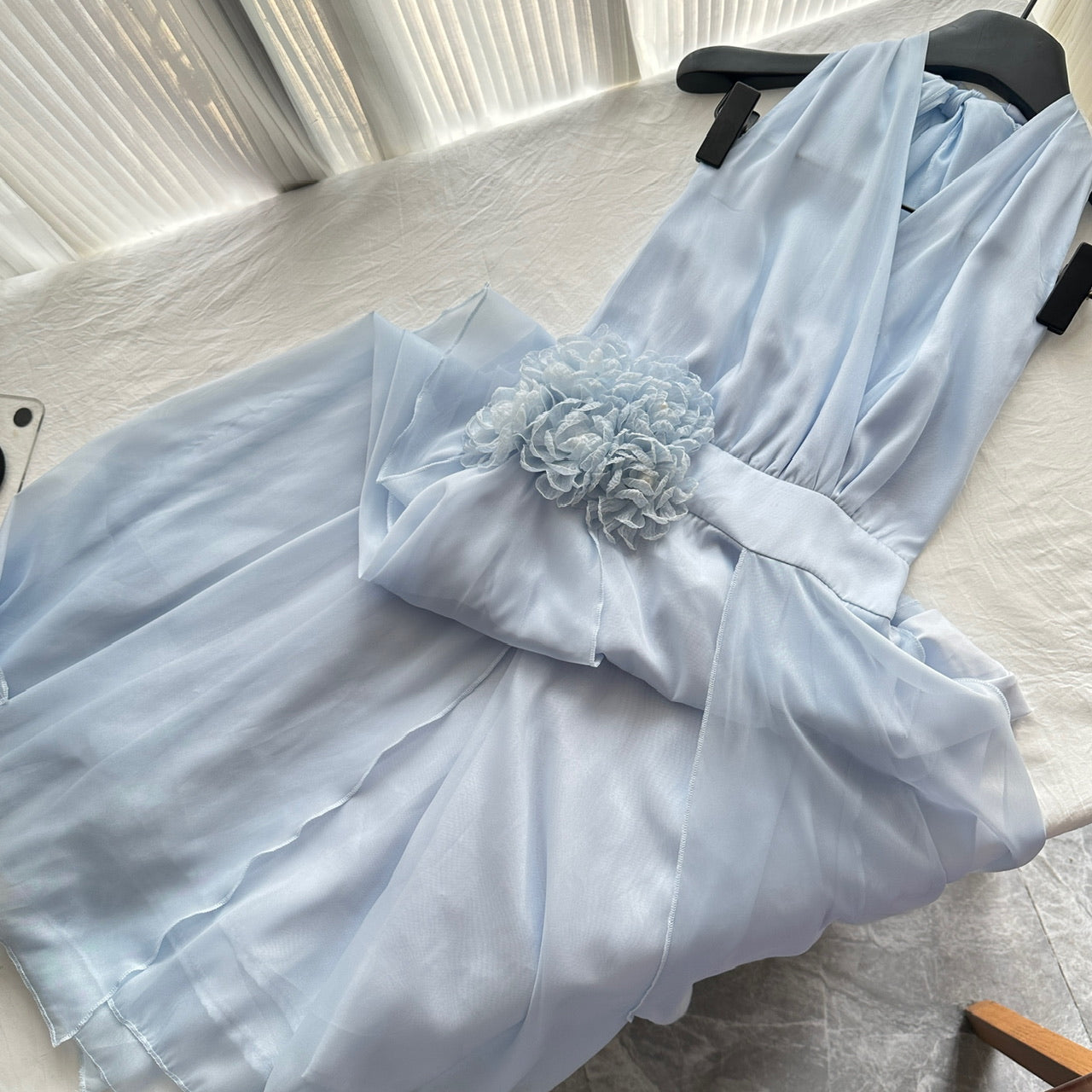 Halter Neck Fairy Flower Multi-Panel Dress Holiday Dress R2064