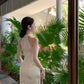 Girls improved cheongsam 2025 new style national style jacquard sleeveless halter dress R1767