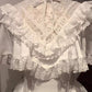 Tea break French gentle style white puff sleeve dress child escape princess R1670