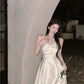 French suspender dress sexy sleeveless vest waist slim fit high-end dress skirt R1447