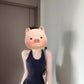 Black dress temperament high-end sleeveless halter neck waist long dress design backless dress R0438