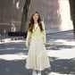 2025 new women's suit knitted cardigan beautiful floral skirt two-piece suit R0708