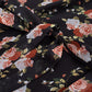Black small flying sleeve slim floral long skirt 2025 new holiday style French retro dress R0048