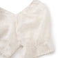 Fragrant mist white tea temperament flower snowflake velvet splicing design skirt dress R0050
