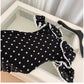 Tea break French retro polka dot dress 2025 new holiday slim temperament long dress R0041