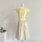 Floral cotton skirt A-line midi skirt R2037