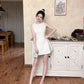 White sleeveless vest dress unique waist dress tutu skirt R0546