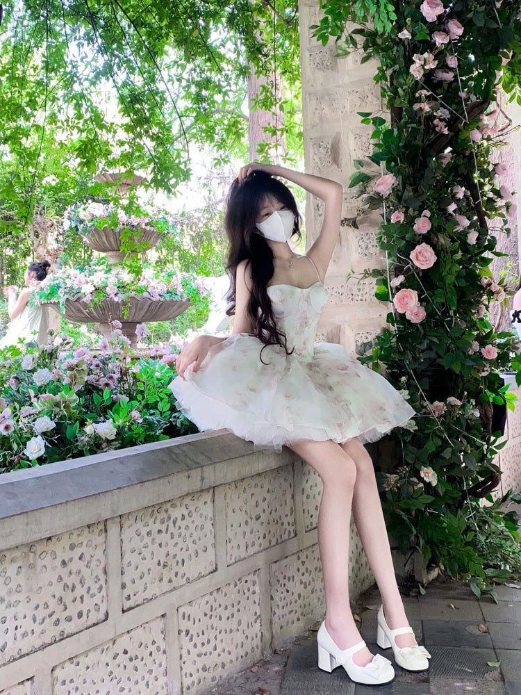 Puffy runaway princess dress dress high-end niche tube top dress female homecoming dress R3006