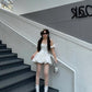 French pure sexy one shoulder tube dress female 2025 summer waist homecoming dress R3023
