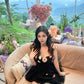 Three-dimensional flower suspender dress summer irregular skirt fishbone waist homecoming dress R3008