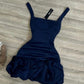 Designer suspender dress beautiful summer slim bud short skirt homecoming dress R3010