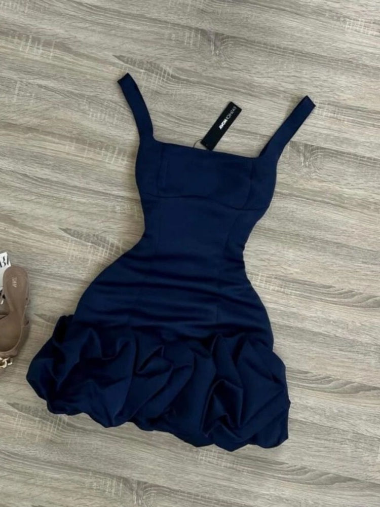 Designer suspender dress beautiful summer slim bud short skirt homecoming dress R3010