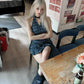 Navy plaid top suit summer American sweet hot girl halter neck vest short skirt suit homecoming dress R3009