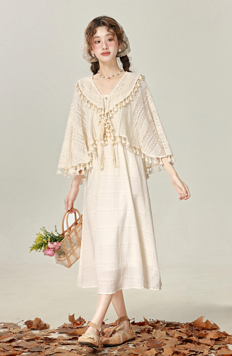 Daily Chinese style Han element dress with shawl outfit suit for women R1958