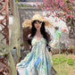 Blooming floral halter dress holiday style beautiful dress R0716