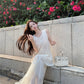 Beautiful flower vest dress gentle temperament atmosphere small skirt R0715