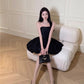 French Hepburn style high-end puffy short skirt 2025 summer new sexy tube top dress R3793