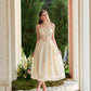 French style little white dress heavy suspenders long fishbone dress summer R5110