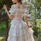 Retro Pastoral Print Bowknot Herringbone Dress R5114