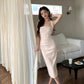 French halter dress slim fit temperament sleeveless suspenders pure desire hip skirt R1457