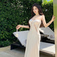 Sexy white hollow suspender dress with elegant waist and slim fit R0598
