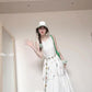 Sleeveless vest floral dress gentle temperament waist A-line long skirt R0709