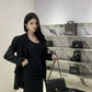Black slim waist halter dress sexy backless holiday hip-hugging slit inner long skirt R1445