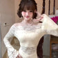 Gentle style lace one-shoulder dress beautiful waist slim hip skirt 2025 new R0855