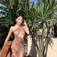 Beach dress for vacation, slim and sexy, backless, halter neck, high slit dress R1612